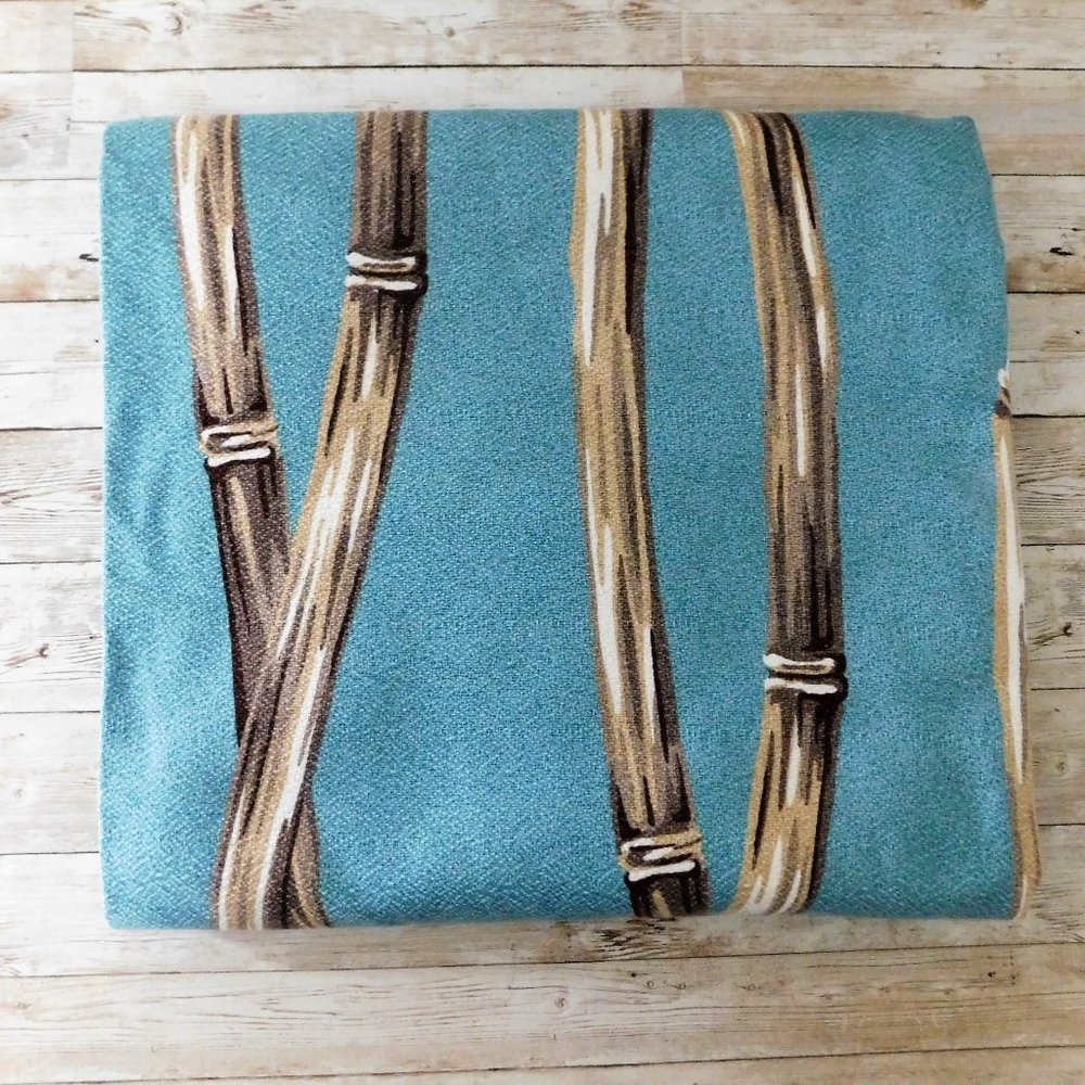 RARE Bamboo Print Cotton Barkcloth
